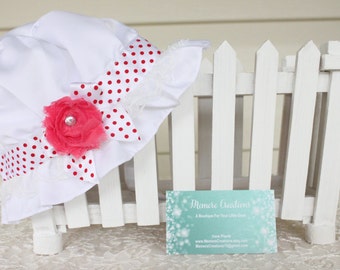 white baby bonnet,white lace baby bonnet,white satin baby bonnet,ruffle and lace baby bonnet,white and pink baby bonnet,girl baby bonnet,hat