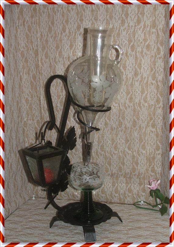 Vintage Roemer Wrought Iron Crystal Wine Aerator by EFMANTIQUES
