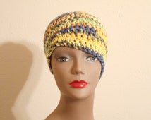 Crochet Beanie/Feminine Beanie/Asymmetrical Beanie/ Unique Wear/ Fashion Beanie/ Orange - il_214x170.809315922_kelq