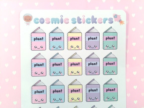 Kawaii plan planner stickers x30 it's planning by CosmicStickers