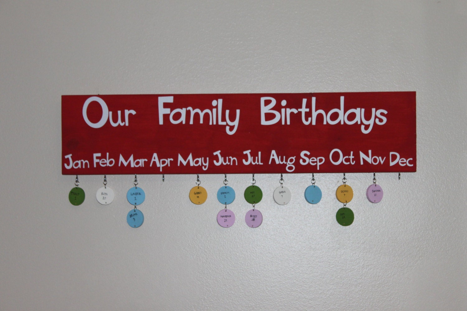 Family Birthday Board birthday calendar board by CraftsBaby