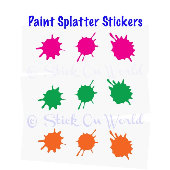 9 Paint Splatter Vinyl Stickers Paint Splash by StickOnWorld
