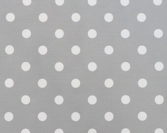 Premier Prints Fabric, Polka Dot in Storm Gray White Twill Home Decor fabric, 1 yard