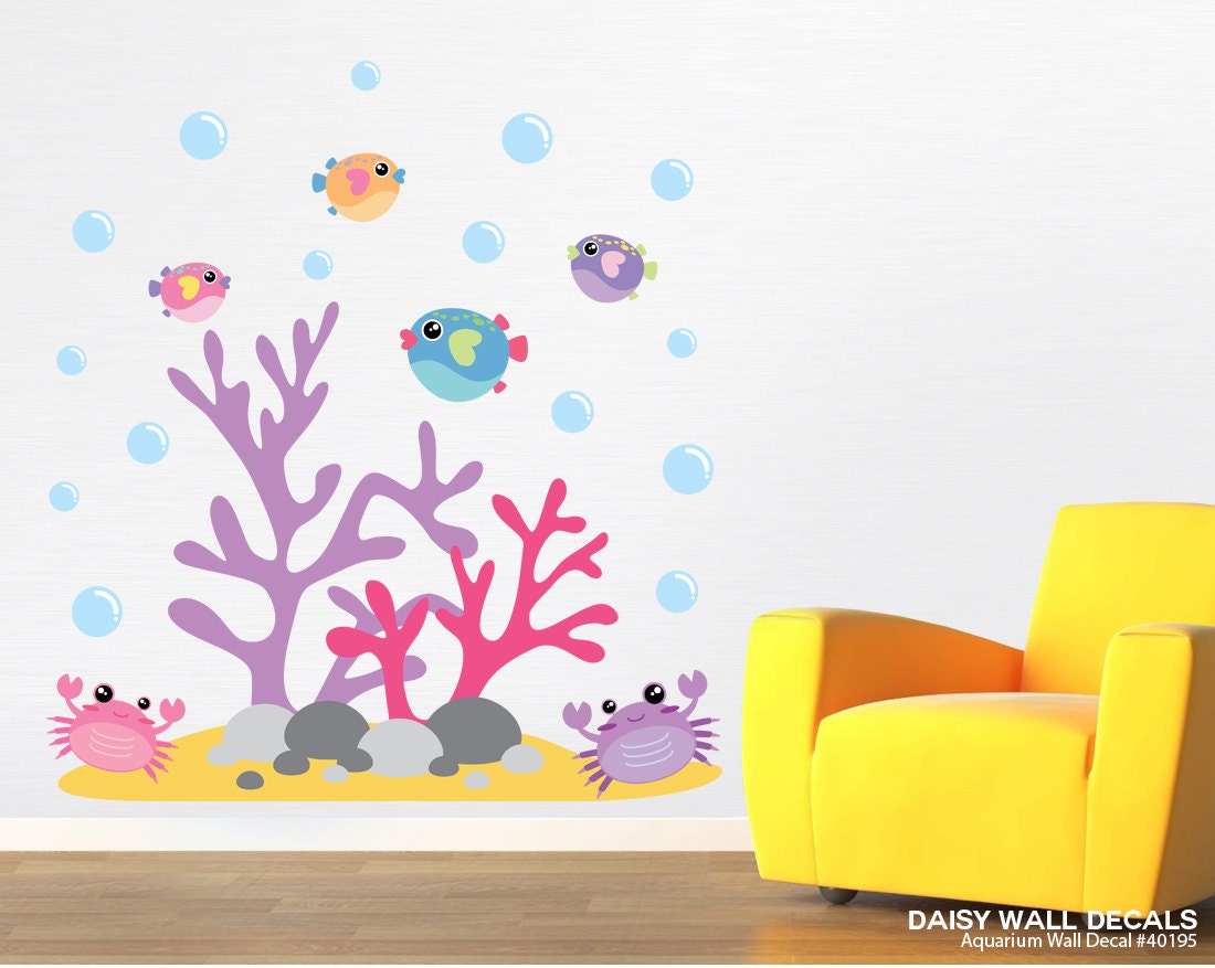 Aquarium Wall Decals Ocean Wall Decals Fish by DaisyWallDecals