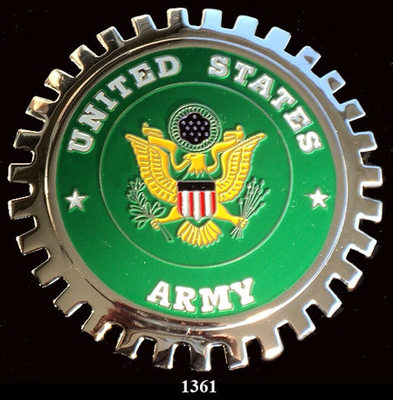 Car Grille Emblem Badge Military US Army by VintageCarBadges