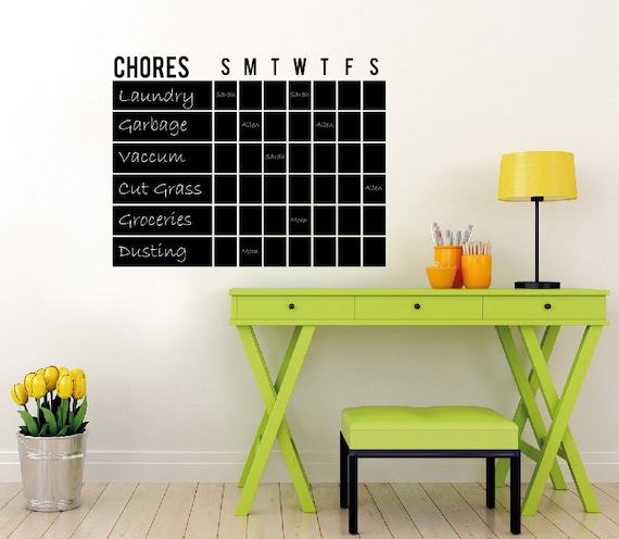 Chore Chart Chalkboard Wall Decal - Design One - 28