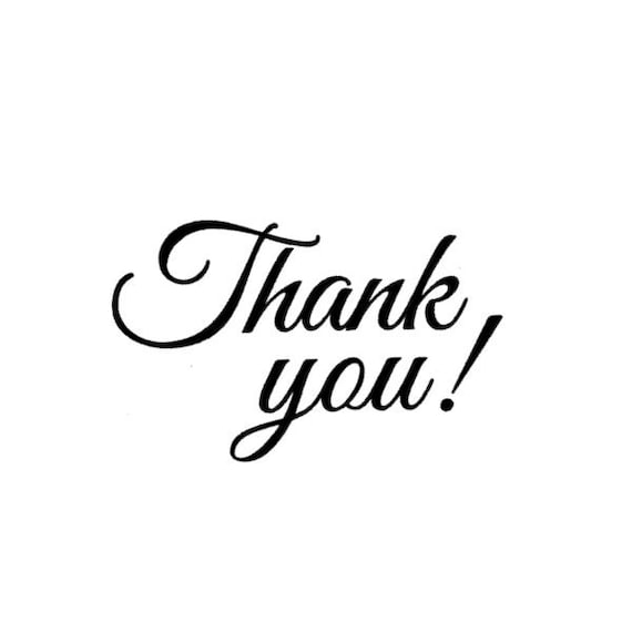 Thank you! - UNMOUNTED rubber stamp, greeting card sentiment, fancy ...