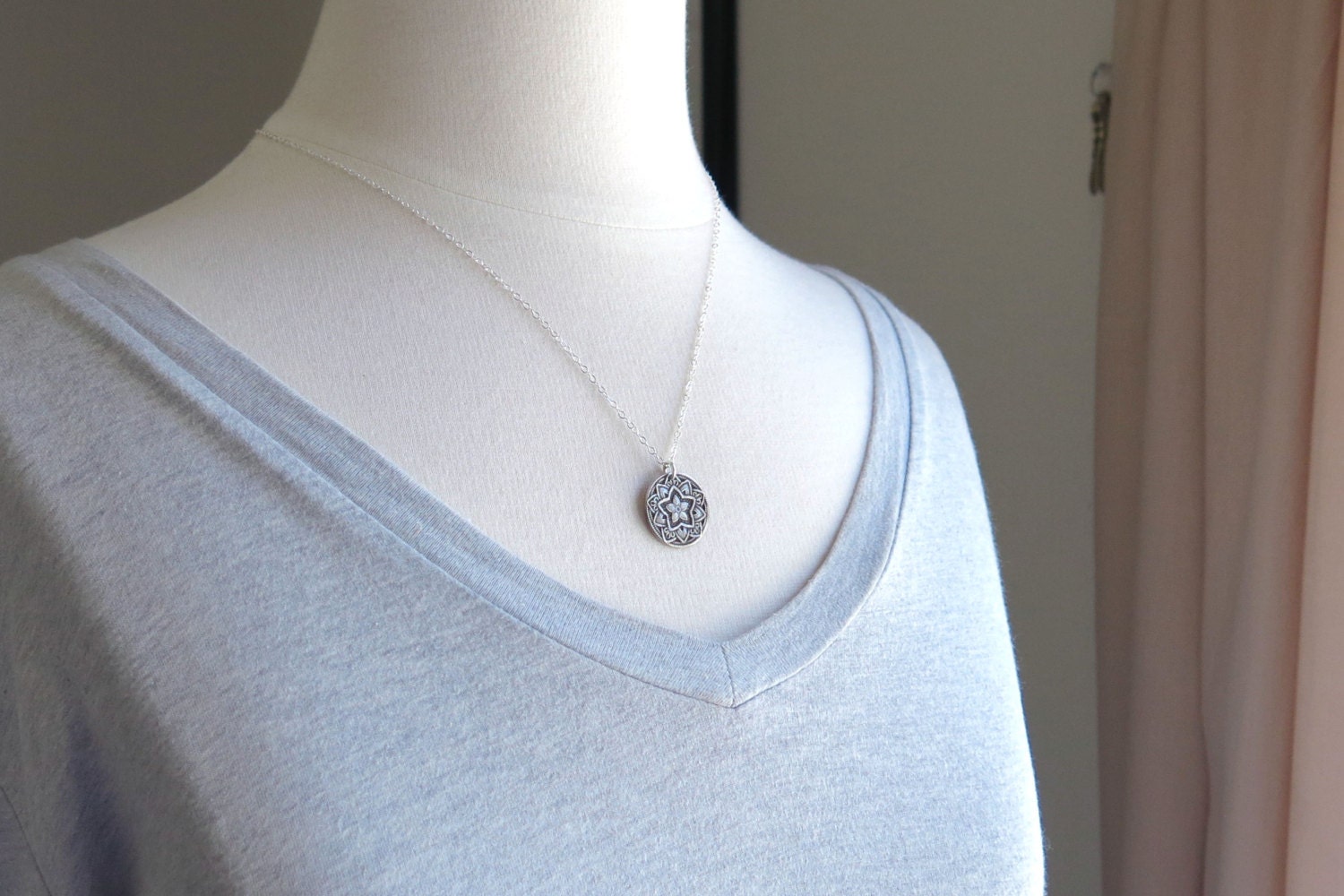 Silver Dolly Frame Necklace- SL