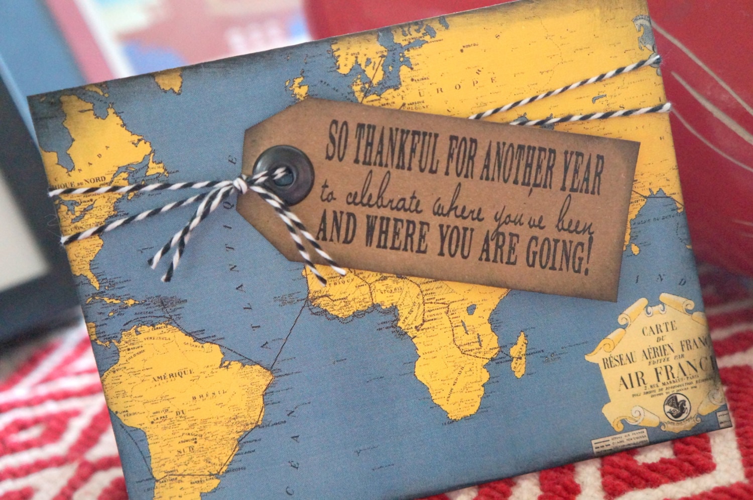 world travel birthday card