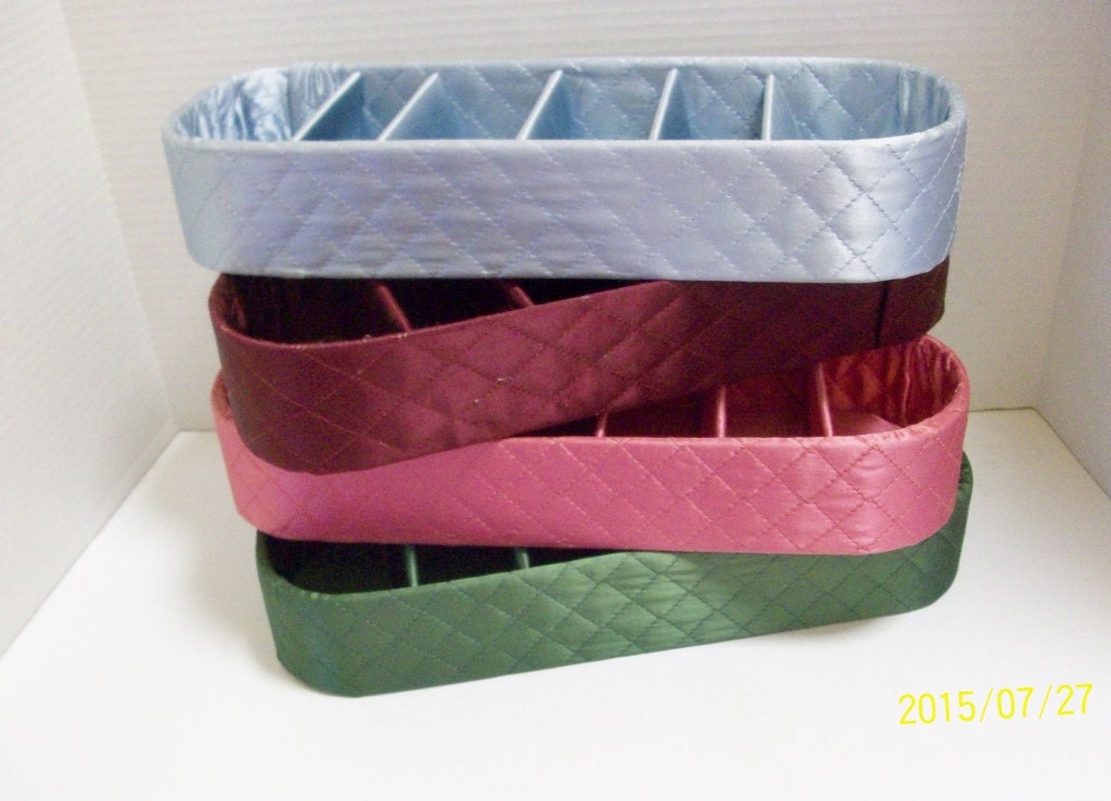 RESERVED FOR GABRIELA 4 Satin Covered Dresser Hosiery Boxes