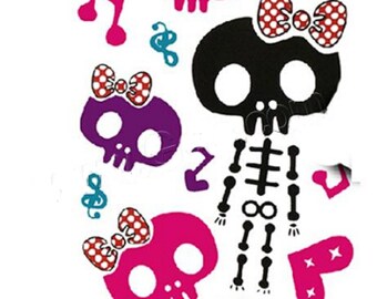 1pc skull patterns temporary tattoo sticker-8570B