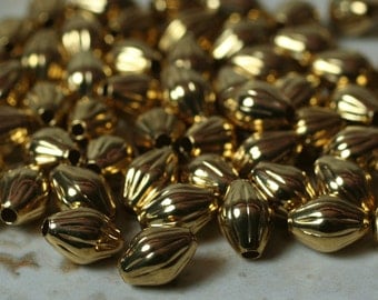 SALE Gold plated double cone 7x5mm, 48 pcs (item ID F3889MB)