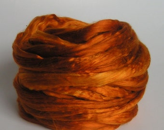 SILK Top Roving Sliver Mulberry CULTIVATED Fiber FALL Luxurious Supreme Quality Hand Painted for Handspinning 2 oz A1 premium spin fusion
