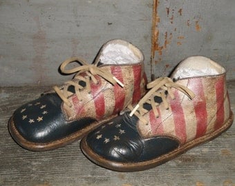 Hand Painted Americana Hard Sole Toddler Shoes