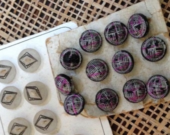Antique czech glass buttons