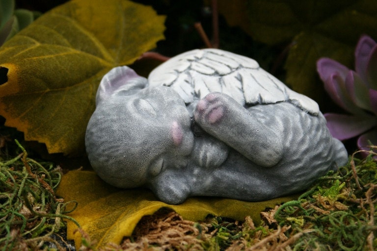 Angel Bunny Statue Rabbit Angel Memorial Concrete Garden