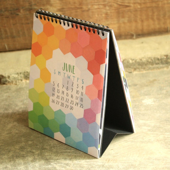 2016 Pieces and Patterns Desk Easel Calendar by 1canoe2 on Etsy