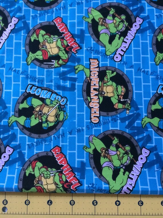Teenaged Mutant Ninja Turtles Brick Fabric By The Yard