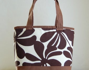 Twirly Brown Fabric Tote Bag - READY TO SHIP