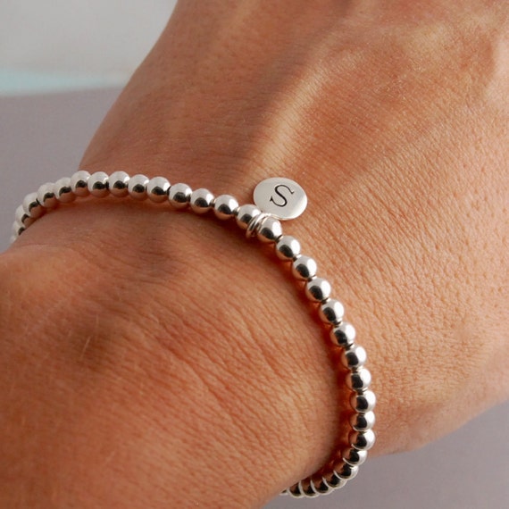 Sterling Silver / Gold filled bracelet with Initial charm