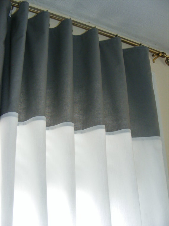 Items similar to Handsewn Horizontal Stripe Curtains Draperies Window