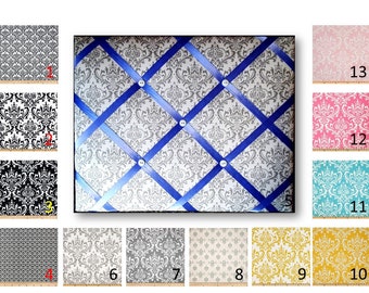 Damask Print French Memo Board in Your choice of damask fabric by Premier Prints - 16 x 20