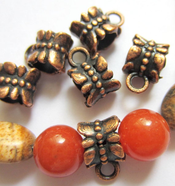 24 Copper pendant hangers jewelry making supplies charm