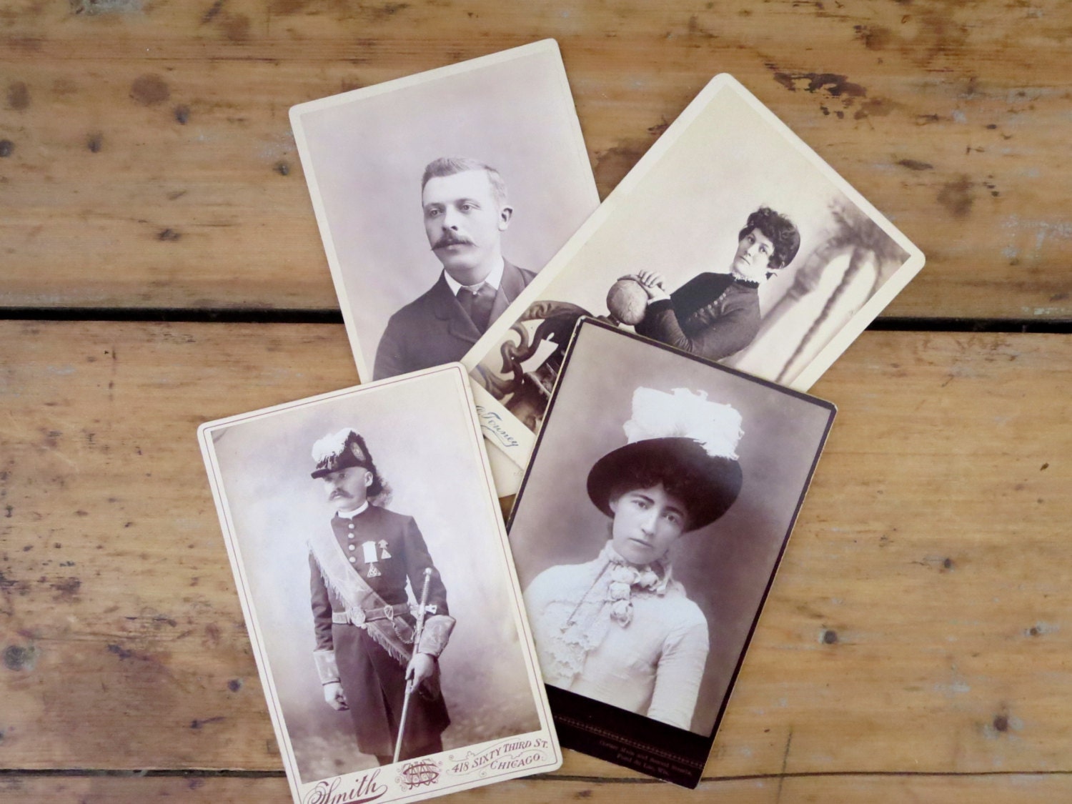 4 vintage cards vintage photographs old