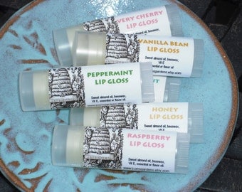 Lip Gloss - YOUR CHOICE of FLAVOR - Lip Balm - Oval tube