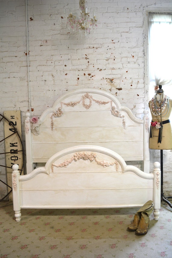Painted Cottage Shabby Chic French Bed Queen / Full Bed BD732
