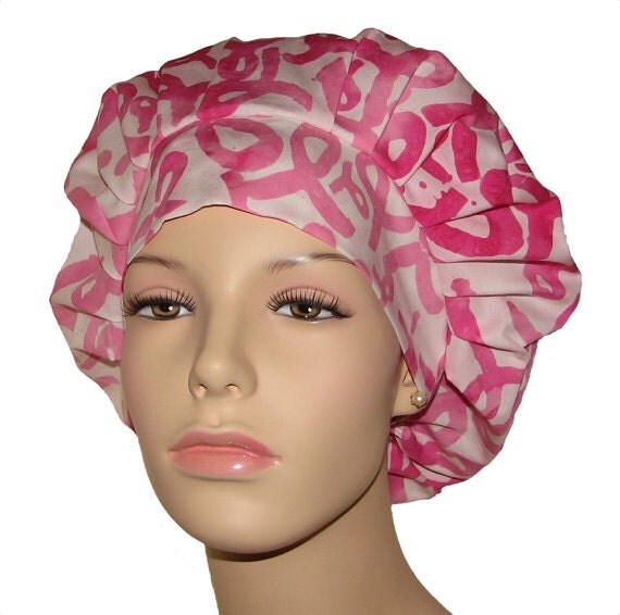 Bouffant Scrub Hats - Pink Ribbons Batik BCA - il_570xN.804197026_r8wt