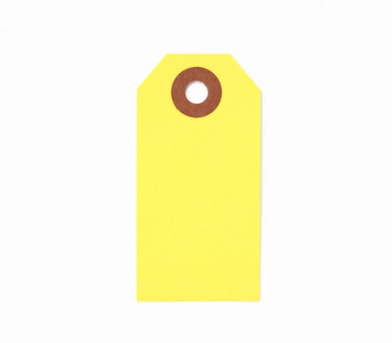 25 Little Yellow Shipping Tags - Mini Parcel Tags Il_570xn