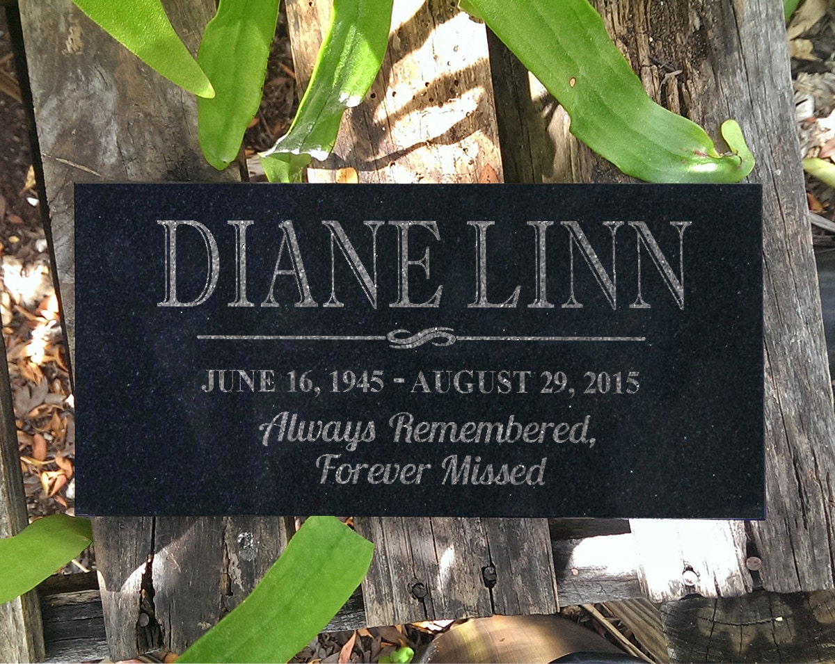 Personalized Memorial Granite Stone Grave Marker Engraved In