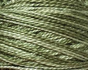 Size 8, O579, Valdani Perle Cotton, Faded Olive, Embroidery Thread, Needlework, Sewing Accessory, Pearl Cotton, Variegated, Colorfast