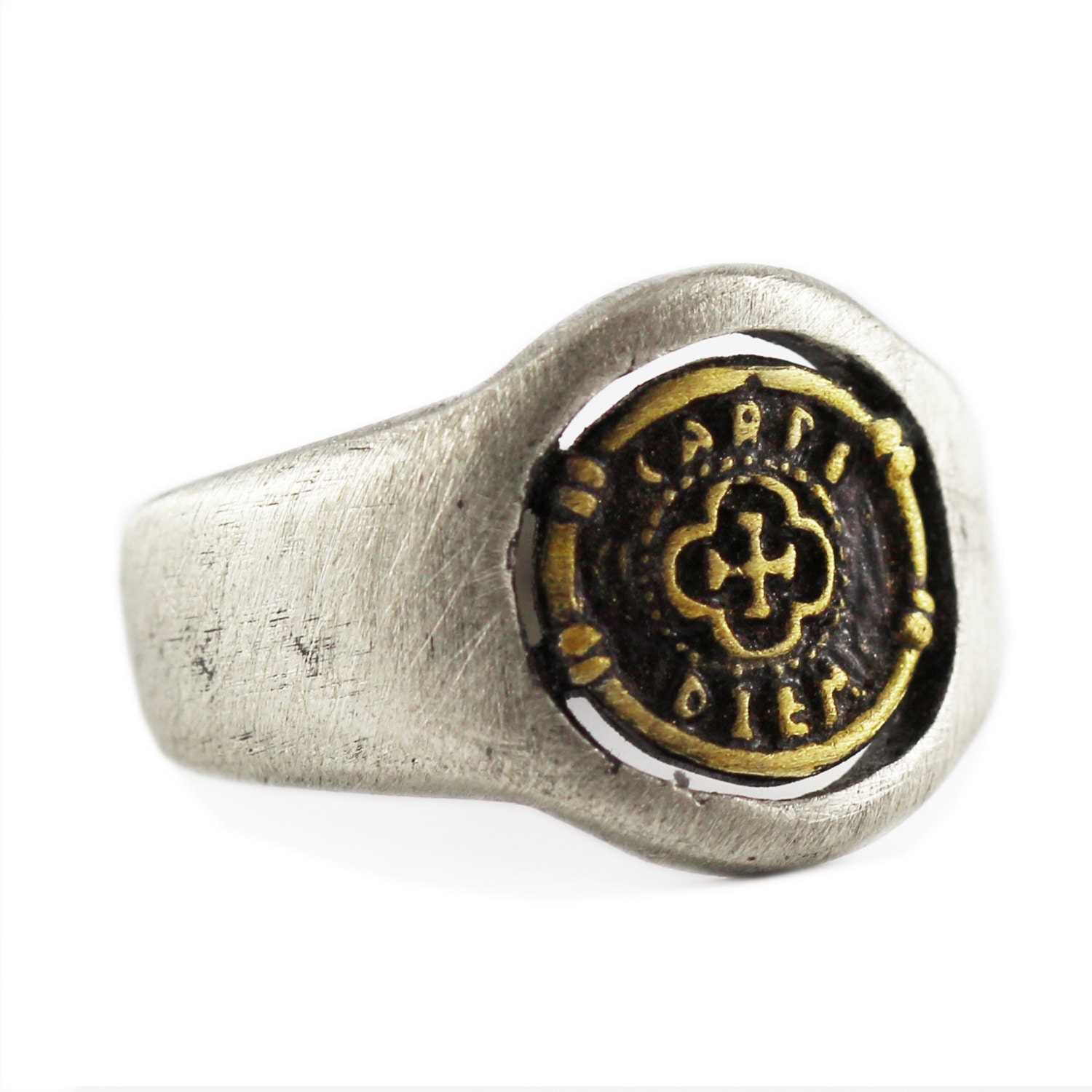 Mens Ring Silver Oxidized Antique Finish Personalized Jewelry