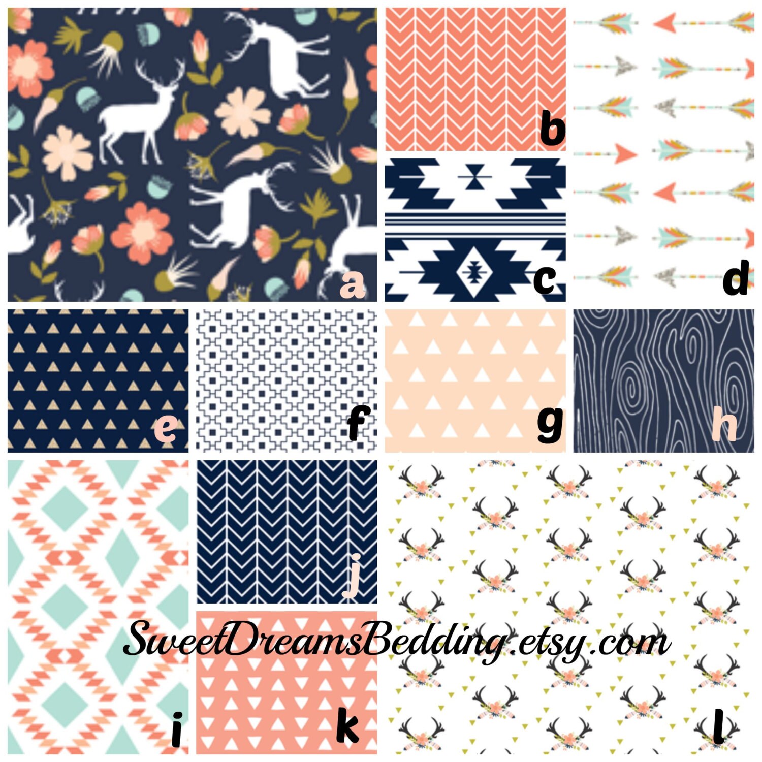 Custom Bedding Woodland Arrows Deer Tribal by SweetDreamsBedding