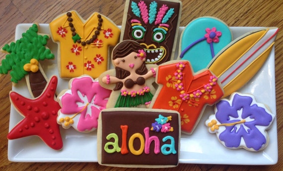 Hawaiian Luau Sugar Cookie Collection