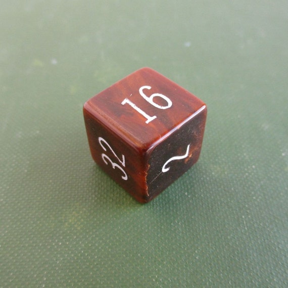 Bakelite Backgammon Doubling Cube Vintage Marbled Brown