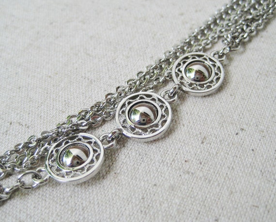 Monet Silver Chain Necklace Vintage Necklace Monet Jewelry