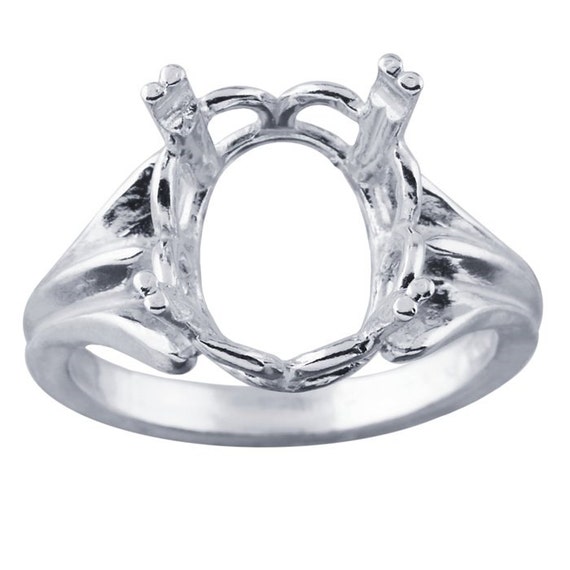 Sterling Silver Oval ReadySet Ring Mounting Ring Blank