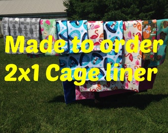 MADE TO ORDER Reversible Cage Liner 2x1 for Guinea Pig Hedgehog Small Animals