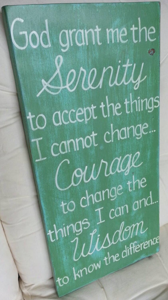 AA Serenity Prayer Wood Inspirational SIGN reclaimed