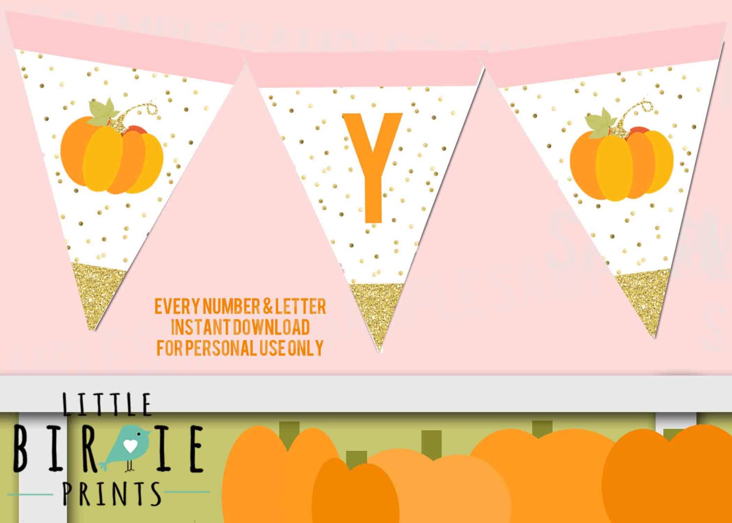 Pumpkin First Birthday Printables Monthly Photo Banner Month