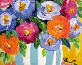 Still life Original Painting Canvas art Wall decor 11 x 14 Art by Elaine Cory