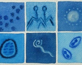 Blue Virus 25 - original watercolor painting