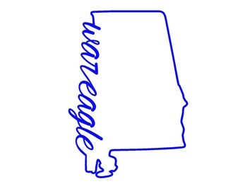 Auburn War Eagle State Outline SVG or Silhouette Instant Download