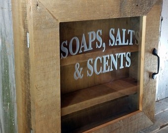Bathroom Cabinet Barn Wood Cabinet Medicine Cabinet Rustic Cabinet Shabby Chic Cabinet Bathroom Storage Spa Cabinet