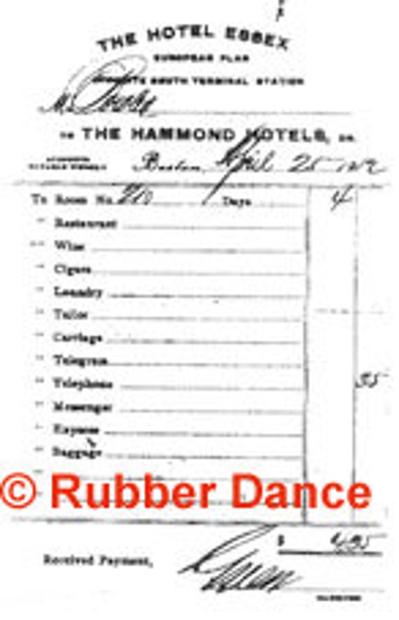 Hotel Recipt Red Rubber Stamp By Rubber Dance By RubberDance