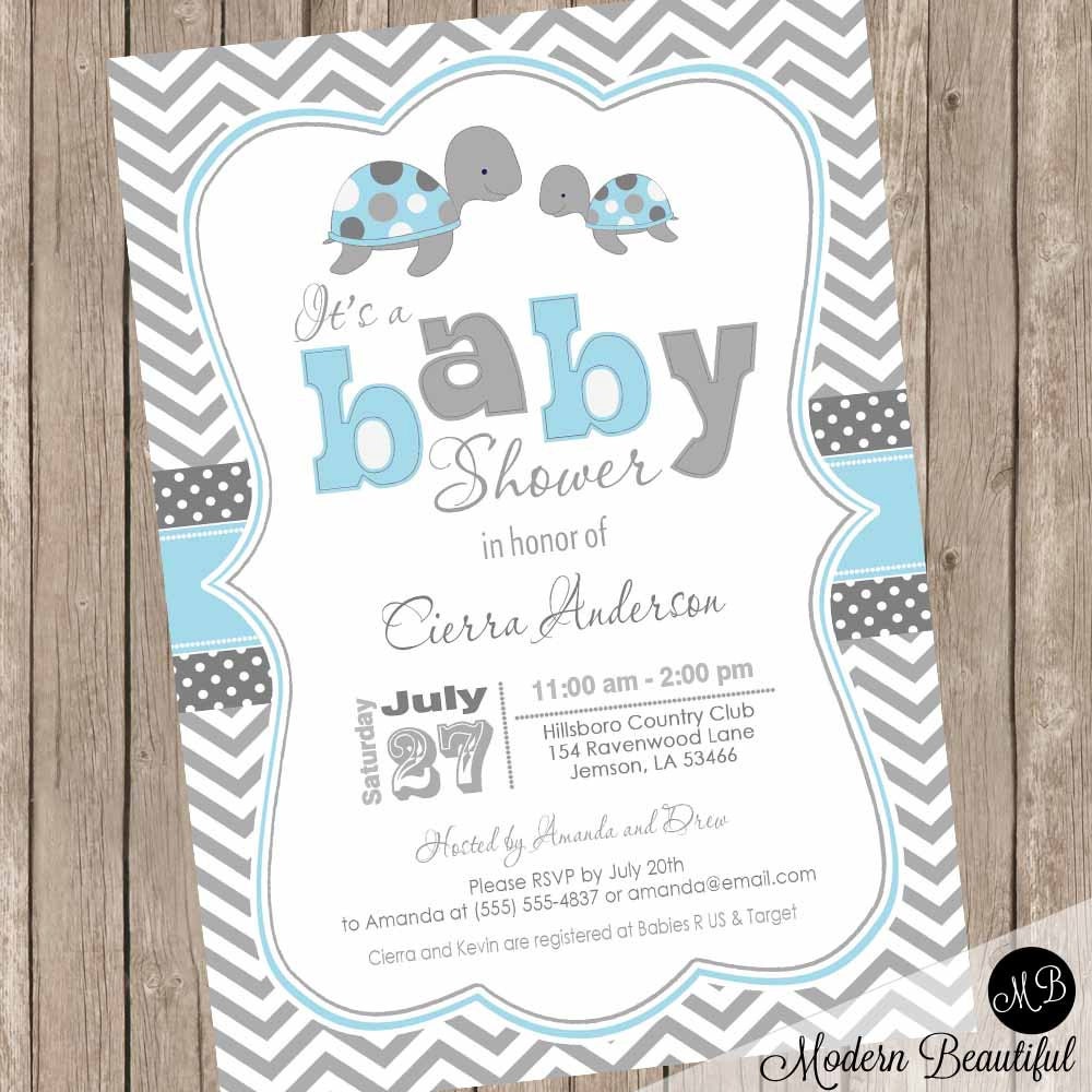 Blue And Grey Baby Shower Invitations 8