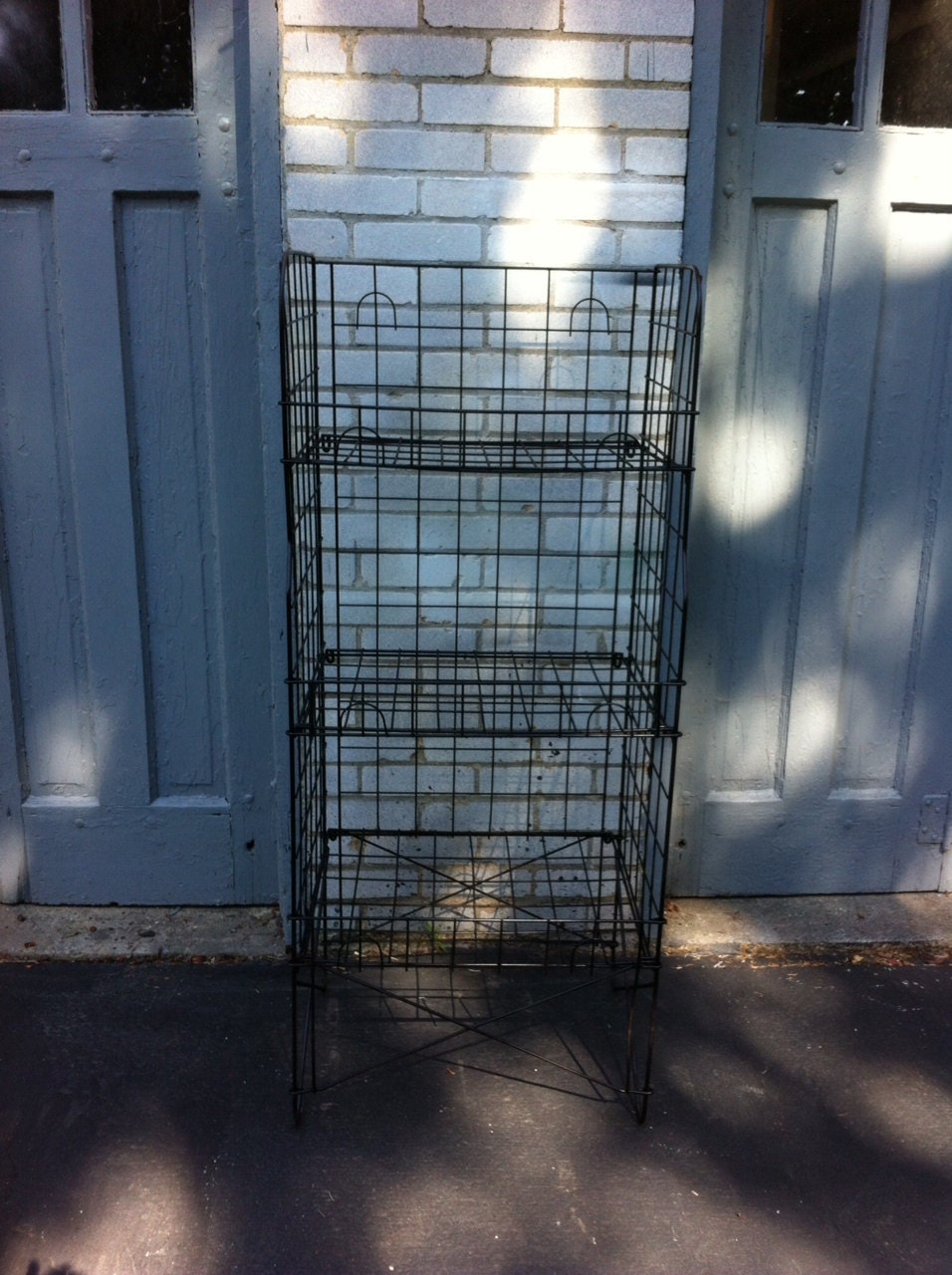 Vintage Wire Metal Grocery Store Display Storage RackFOLDS! Haute Juice